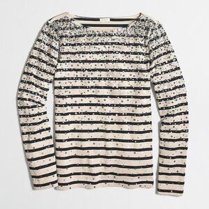 J.Crew Confetti Sequin Striped Tee